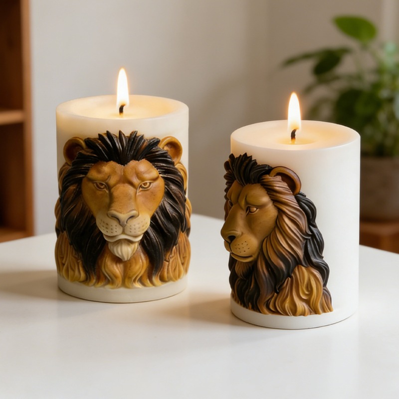 Candle Supplies Luxury - 動物ライオンキャンドルモールドシリコンキャンドルモールド高級アロマキャンドル創造性ノベルティ珍しいキャンドル用品