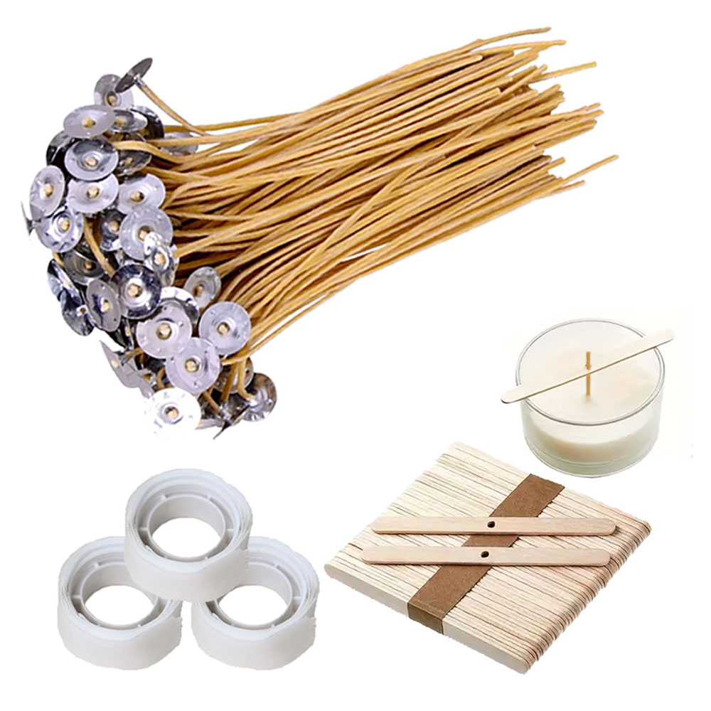 Candle Supplies Luxury - 250 個の高級キャンドル作成キット蜂ワックス芯単穴スティックナノテープ DIY アロマセラピーアクセサリー無煙家庭用品