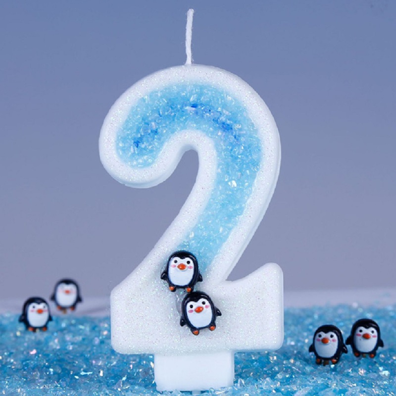 ブルー子供の誕生日キャンドルケーキデコレーション輝きギフト美 - Candle Supplies Luxury のレビューと価格