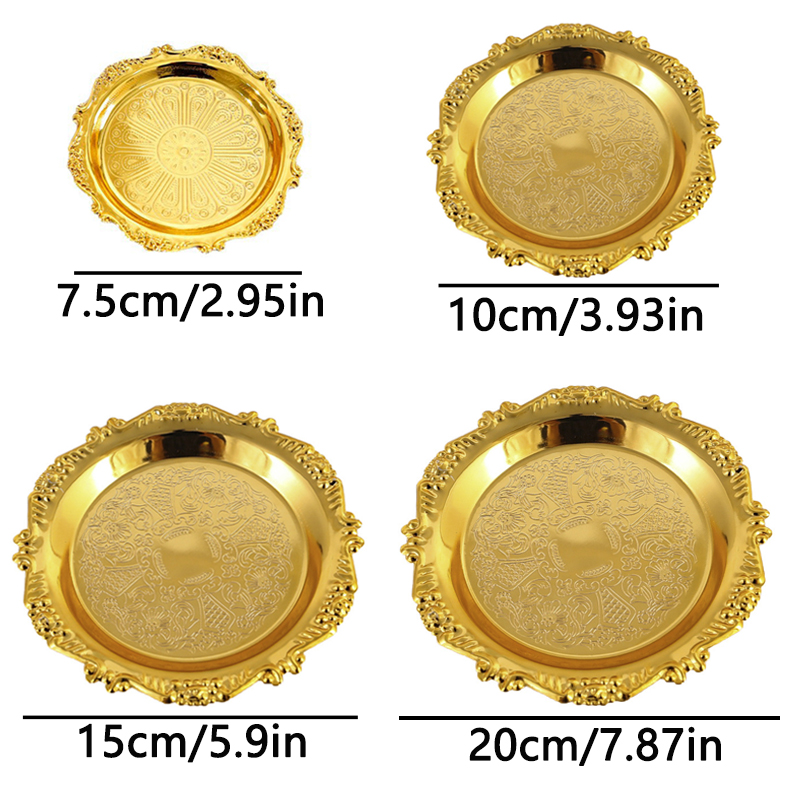 レトロ高級銀メッキプレートケーキデザートトレイ香水キーキャン - Candle Supplies Luxury のレビューと価格