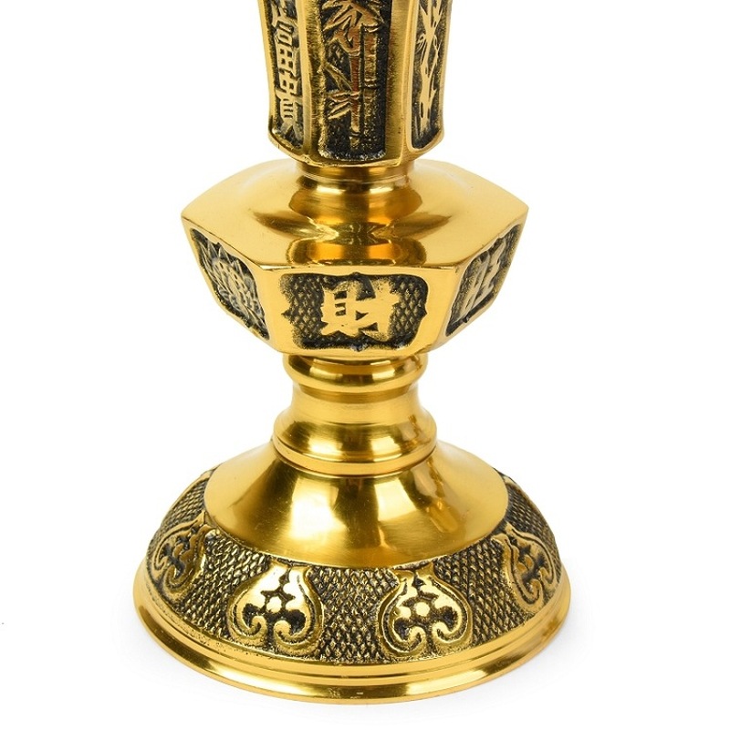 豪華で上品な真鍮製の燭台一対、寺院の装飾、仏具、結婚式の燭台 - Candle Supplies Luxury のレビューと価格